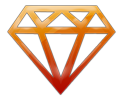 Fiery Orange Diamond Icon100