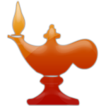 Fiery Orange Retro Lamp Icon
